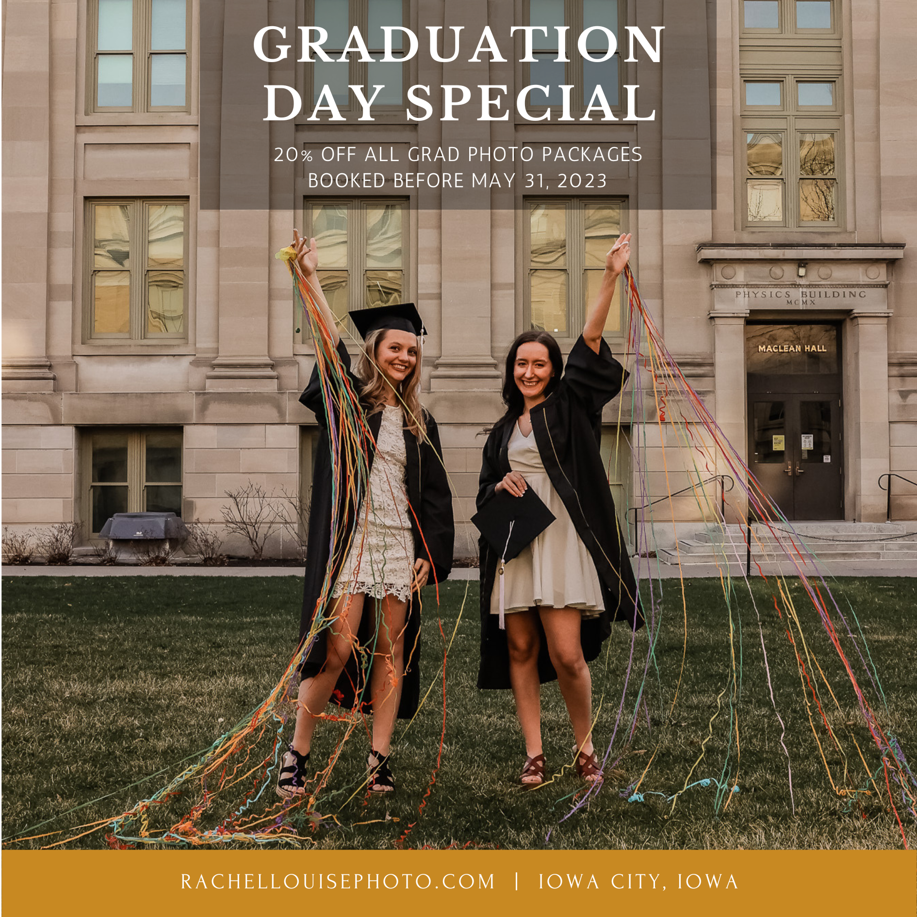 Graduation Photographer in Iowa City, Iowa | Rachel Louise Photography LLC